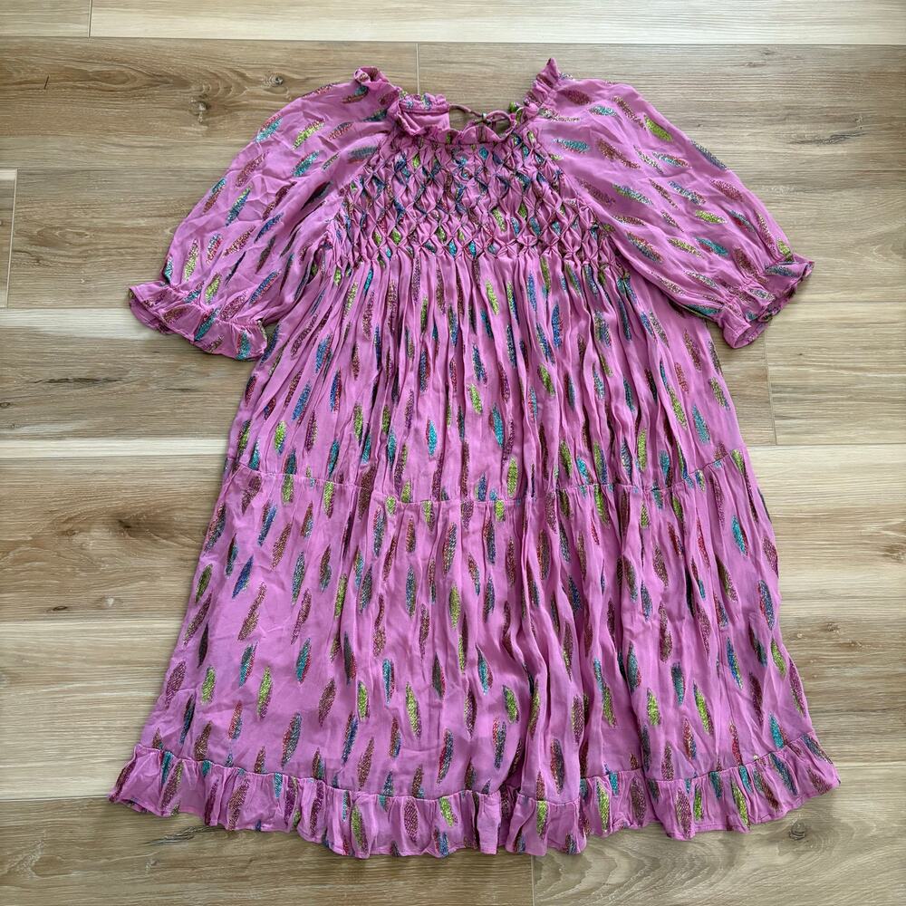 Saylor Sylvi Metallic Confetti Jacquard Dress L
